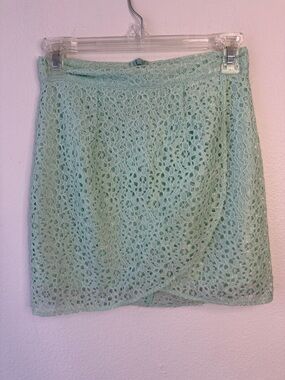Crochet Mini Skirt - Mint Green